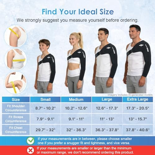 ComfiTECH Reusable Shoulder Arm Ice Pack Wrap for Pitcher & Recovery, S