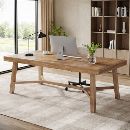 Tribesigns 71-Inch Executive Desk, Farmhouse Computer Desk for Home Office