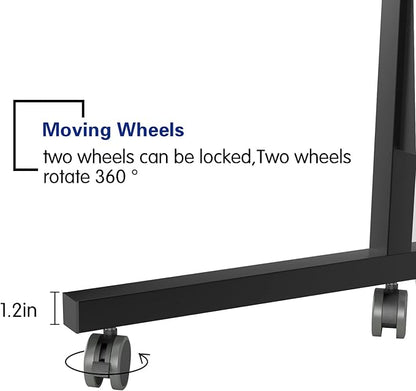 DlandHome Rolling Laptop Desk Stand Up Adjustable Mobile Laptop Desk, 23.6 Inches Medium Size Side Table, Movable w/Tablet Slot & Wheels, Portable Stand for Bed Sofa Black