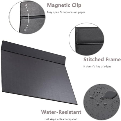 KINGFOM 18''x14'' Large Rectangle A3 Desk Writing & Drawing Desk Pad &Board Table Protector Mat with Paper Clip on Top Brown