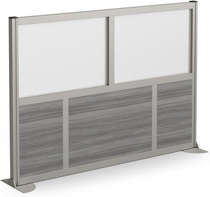 NBF Office Partitions - Cubicle Privacy Panel Wall Divider - Modern Room Separator with Quick Assembly - Indoor Laminate Free Standing Portable Room Divider Panel - 52" H x 73" W (Gray)