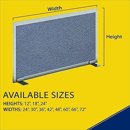 OBEX Acoustical Free Standing Privacy Screen, Cubicle Accessories Desk Privacy Panel, Desk Dividers for Office, Office Furniture Partitions Portable Sound Proof Dividers, 12" x 24", Twilight