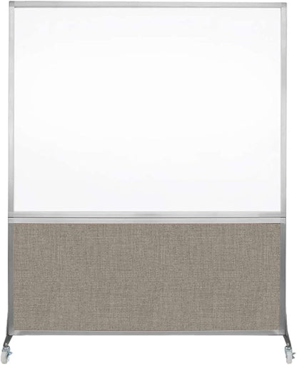 DivideWrite Mobile Whiteboard | Double Sided Dry Erase Board | Portable Office Cubicle Partition | Display for Classrooms, Conference Rooms, Meeting Areas and More | Warm Pebble 5' Wide x 6' Tall