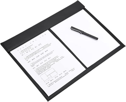 KINGFOM 18''x14'' Large Rectangle A3 Desk Writing & Drawing Desk Pad &Board Table Protector Mat with Paper Clip on Top Black