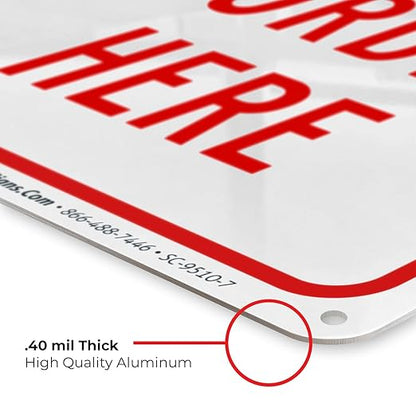 Custom Sign, Personalized Metal Signs for Office, Business, Workplace, office, Home, Airbnb, Delivery With Red Border Signs, 10x7 Inches, Rust Free .040 Aluminum, Made in USA