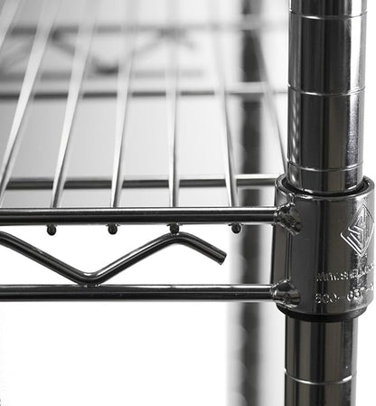 Shelving Inc. 8" d x 18" w Chrome Wire Shelving with 3 Tier Shelves, Weight Capacity 800lbs Per Shelf