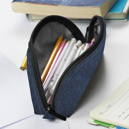 Gloppie Pencil Pouch - Practical Pencil Case, Aesthetic Simple Pencil Bag, Small Pen Holder, Back to School Supplies for Girls Boys, Blue