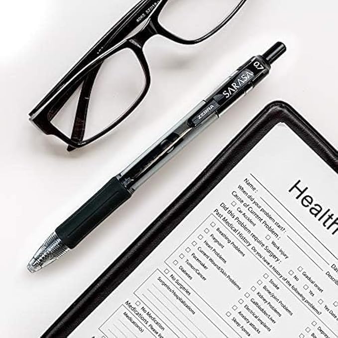 Zebra Pen Sarasa Dry X20 Retractable Gel Pens, 0.7mm Medium Point, Black Ink with Rapid Dry Ink Technology, Ideal for the Left-Handed, Eliminates Smudging and Smearing in Seconds, 24-Pack (14680)