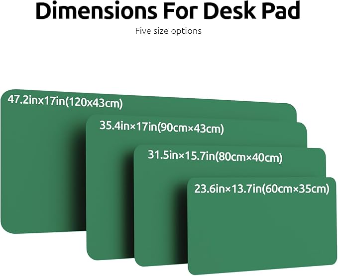 YSAGi Leather Desk Pad Protector, Office Desk Mat, Large Mouse Pad, Non-Slip PU Leather Desk Blotter, Laptop Desk Pad, Waterproof Desk Writing Pad for Office and Home (Jade Green, 35.4" x 17")