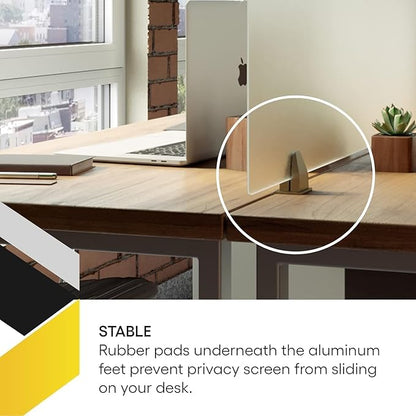 OBEX Acrylic Free Standing Screen, Divider for Desk Privacy Home & Office Partitions for Table Top Workstation, Portable Cubicle Panel for Work, 12" x 48", Clear