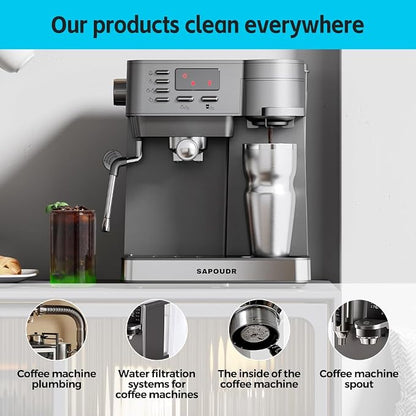 Y-Kelin Coffee Maker Cleaner And Descaler Tablets - 12Count Descaling & Cleaning Solution for Coffee Makers, Pot, Espresso Machines Removes Stains & Oils