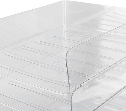 Jeanoko Desk Letter Tray Set Transparent Stackable Organizer for Home Office A4 Paper Storage 4 Layers