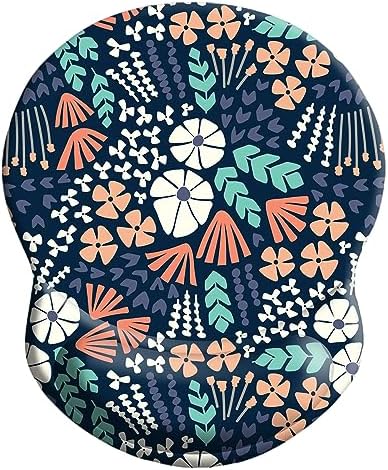 Ergonomic Wrist Support Mouse Pad, Comfortable Computer Mouse Pad with Non-Slip PU Base for Home Office Working Gaming (Creative Flowers)
