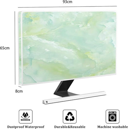 Baocicco Sage Green Marble Waterproof TV Dust Cover 37, 38, 39 Inch Anti-Static Dustproof Abstract Creative Desige Television Accessories TV LCD Screen Texture TV Decoration for Tablet