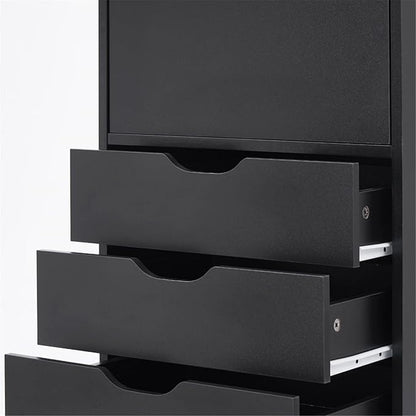Naomi Home Carly 6-Drawer Craft & Office Storage Cabinet, – Mobile Filing Unit with Wheels, Spacious for Supplies & Documents, Under Desk Fit, 18.8" D x 15.7" W x 41.3" H
