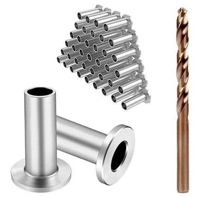 BLIKA 40 Pack Stainless Steel Protector Sleeves for 1/8" 5/32" or 3/16" Deck Cable Railing, for Wood/Composite Posts, T316 Marine Grade, Cable Railing Protector Sleeves