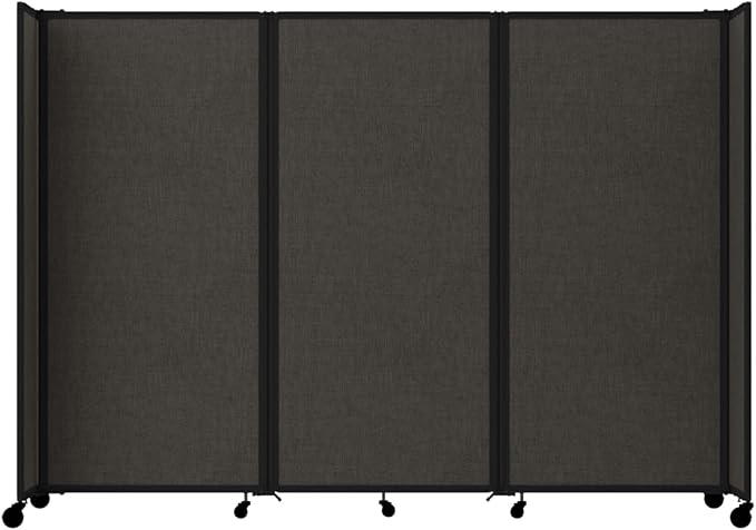 Versare Room Divider 360 Portable Wall Partition | Folding Panels | Large Freestanding Divider | Locking Wheels | Temporary Room Separator