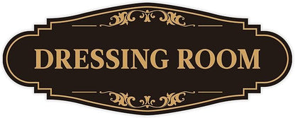 Dressing Room Sign for Door，Self-Adhesive Waterproof Vinyl Vintage Changing Room Signage Sticker, Fitting Room Decor for Home, Business, Shop, Theaters, Clothing Stores, Gyms, Hotels