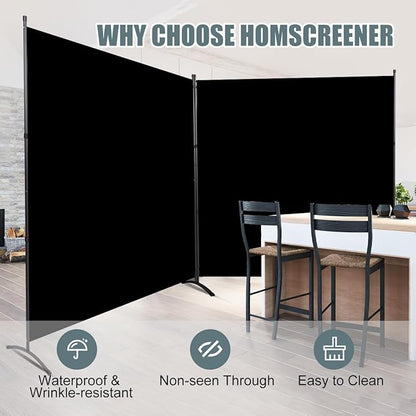 Room Divider 2 Panel Large Privacy Screens, 142''x72''H Upgraded Room Divider Wall for Room Partitions, Tall 6FT Partition Room Dividers Screen Panel for Bedroom Office School, Portable Partition Wall