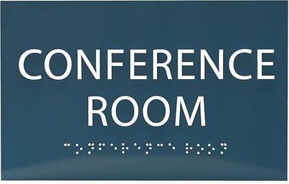 ADA CENTRAL SIGNS - 6" X4" Conference Room Sign - ADA Compliant Tactile Graphics Grade 2 Braille Text Privacy Sign | Wall Mount Plastic Meeting Signs For Schools, Hospitals, Offices, and Apartments