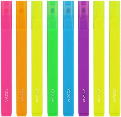 YISAN Highlighters Assorted Colors | Soft Tip, No Bleed, Journal Pens, 70955