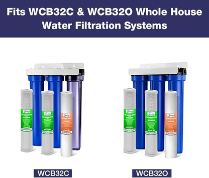 iSpring FP25X25 whole house sediment filter replacement cartridge, 20" x 2.5", 25 piece
