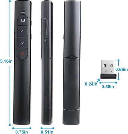(2 Units) Wireless Presenter Remote, Presentation Clicker with Hyperlink & Volume Remote Control PowerPoint Office Presentation Clicker for Keynote/PPT/Mac/PC/Laptop