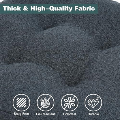 baibu 2-Layer Dining Chair Cushions, 2 Pack, 16.5 x 16.5 x 3.5 in,Navy Blue