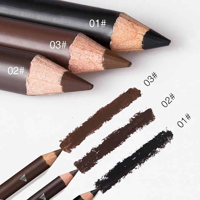 FeiCuiYun 6Pcs Eyebrow Pencils for Women, Wooden Hard-Core Black Eyebrow and Eyeliner Pencil, Long Lasting Waterproof and Sweat-Proof, Beginner Makeup Brow Pencil, Create a Natural Eye Brow Makeup