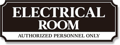 Electrical Room Door Sign for Business，Self-Adhesive Durable Modern Electrical Closet Room Sticker for Home, UV and Weather Resistant Authorized Personnel Only Signs for Business ，Workplace