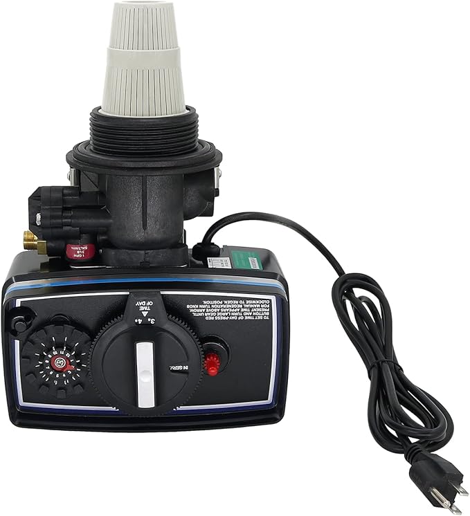 110V Time Clock Control Valve for Water Softener 9''-11'' Diameter Tank 3W Clock Control Valve Replacement with English Manual
