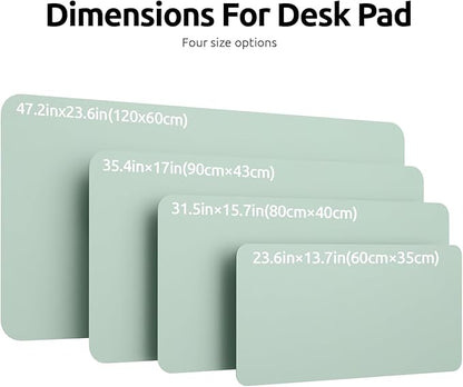 YSAGi Leather Desk Protector, Office Mat, Large Mouse Mat, Non-Slip PU Leather Blotter, Laptop Desk Pad, Waterproof Writing Pad for Office and Home (Pale Green, 47.2" x 23.6")