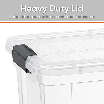Superio Clear Storage Boxes with Lids, 4.7 Quart Plastic Container Bins for Organizing, Stackable Crates, BPA Free, Non Toxic, Odor Free, Organizers for Home, Office and Dorm, 4 Pack