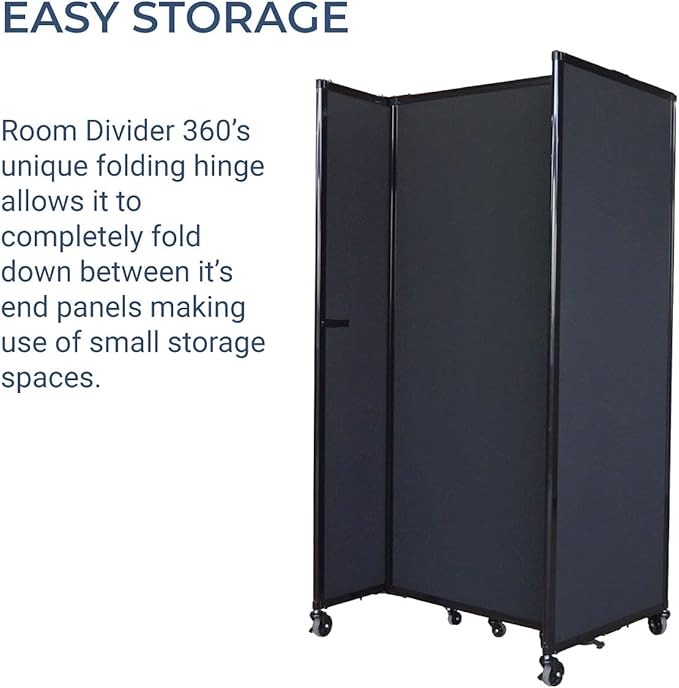 Versare Straightwall Sliding Portable Wall Partition | Freestanding Office Dividers | Locking Wheels | Temporary Room Separator | 7'2'' Wide x 4' Tall Red Fabric Panels