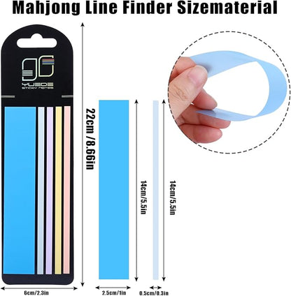 420 Pcs Mahjong Line Finder Reader Notes, Highlighter Tape Stripe, Transparent Sticky Mahjong Cards Rule Reader, Mahjong Accessories for Player, Beginner, No Adhesive Residue & Reusable (Blue)