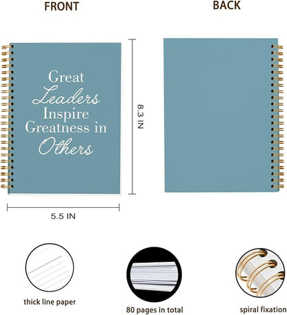 OXW Blue Meeting Notebooks for Work, Leadership Gifts Office Work Notebook Journal for Writing Note Taking, Thank You Gifts for Women Men Leader Boss Mentor Principal Manager, 5.5"x8.3"