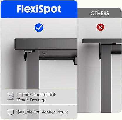 FLEXISPOT L Shaped Standing Desk, 71 x 63 Inch Electric Height Adjustable Corner Desk, Sit Stand Computer Workstation, Preset Controller, Home Office, Black Frame with Rustic Brown Top