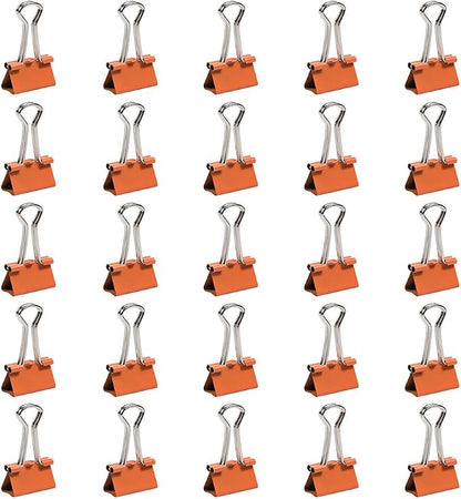 JAM PAPER Colorful Binder Clips - Small - 3/4 Inch (19 mm) - Orange Binderclips - 25/Pack