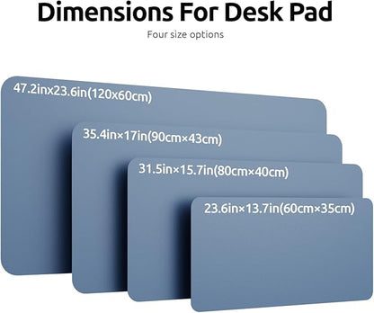 YSAGi Leather Desk Protector, Office Mat, Large Mouse Pad, Non-Slip PU Leather Blotter, Laptop Desk, Waterproof Writing Pad for Office and Home (Blue, 31.5" x 15.8")