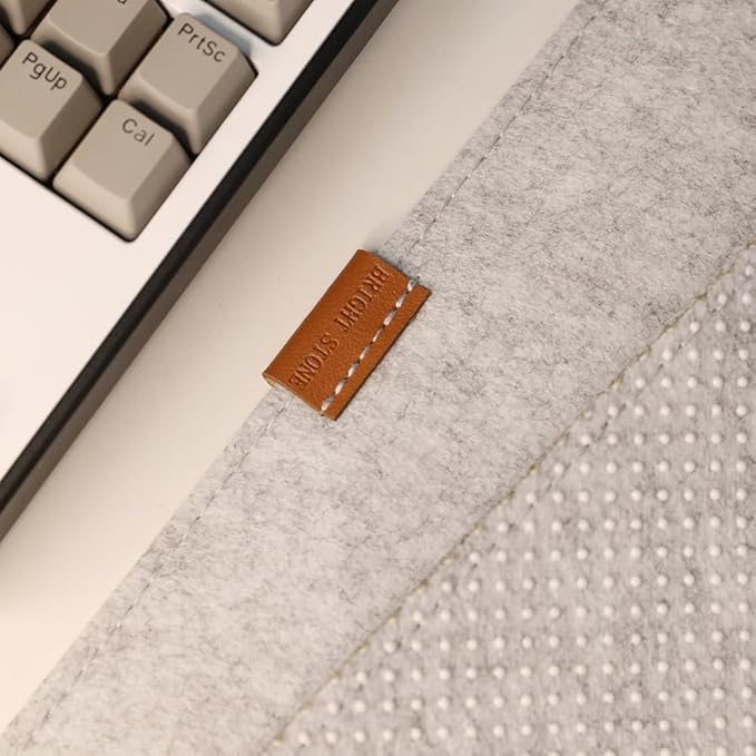 Bright Stone Felt Desk Mat,Non-Slip Mouse Pad, 31.5"x15.7" Office Supplies Desk Protector, Desk Accessories for Home and Office (Light Gray)