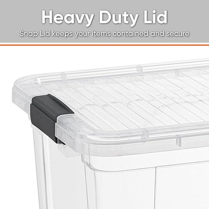 Superio Storage Bins with Lids- 2 Pack, 21 Qt Clear Boxes for Organizing, Stackable Plastic Containers- BPA Free, Non-Toxic, Odor Free, Organizer for Home, Office, Dorm