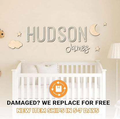 Personalized Nursery Name Sign - Custom Wooden Name Signs for Kids Room, Personalized Name Sign for Nursery - Perfect Baby Gift & Wall Name Decoration (NA31)