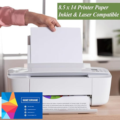 (4-Pack) 8.5" x 14" Blank Print Paper - 200Sheets/400Pages Blank Loose-Leaf Paper, Legal Size Printing in Office/Home/School, 100gsm Blank Paper