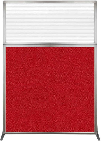 Versare Hush Screen Portable Room Divider | Workstation Wall Divider | Freestanding Privacy Hush Panels | Clear Fluted Windows | Fabric Office Divider Screen | Great for Room Separation