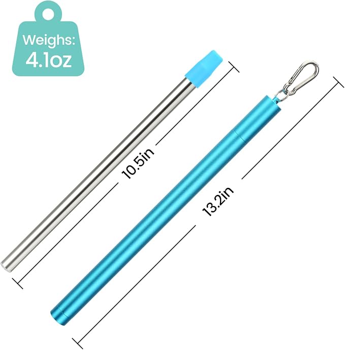 Sursip Stainless Steel Water Filter Straws | 3 Pack Reusable Personal Water Purifier, Outdoor Emergency Survival Gear for Camping Hiking Backpacking