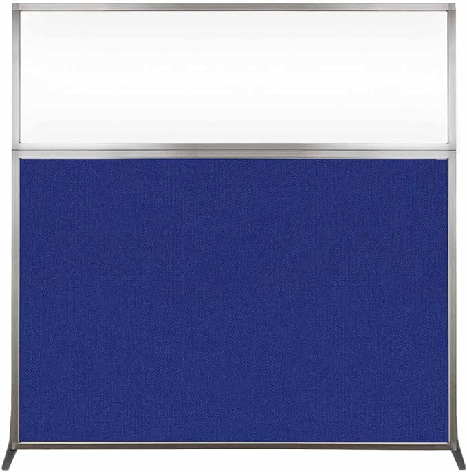 Versare Hush Screen Portable Room Divider | Workstation Wall Divider | Freestanding Privacy Hush Panels | Clear Windows | Fabric Office Divider Screen | Great for Room Separation