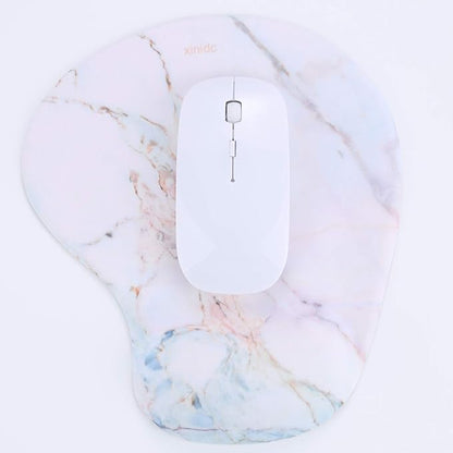 xinidc Ergonomic Computer Mouse Pad with Wrist Rest Support, Pain Relief Mouse Pad with Non-Slip PU Base for Home Office Working Studying (Colorful Marble)