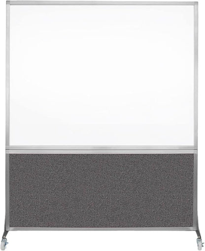 DivideWrite Mobile Whiteboard | Double Sided Dry Erase Board | Portable Office Cubicle Partition | Display for Classrooms, Conference Rooms, Meeting Areas and More | Charcoal Gray 5' Wide X 6' Tall