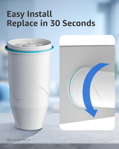 Compatible with Zero Pitcher and Dispenser ZR-001, 2 Pack | Compatible with Zero Pitcher and Dispenser ZR-001 ZR-004 ZP-006 ZR-017, 0 TDS, Reduce Lead, Mercury, Chlorine and Contaminant