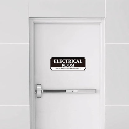 Electrical Room Door Sign for Business，Self-Adhesive Durable Modern Electrical Closet Room Sticker for Home, UV and Weather Resistant Authorized Personnel Only Signs for Business ，Workplace